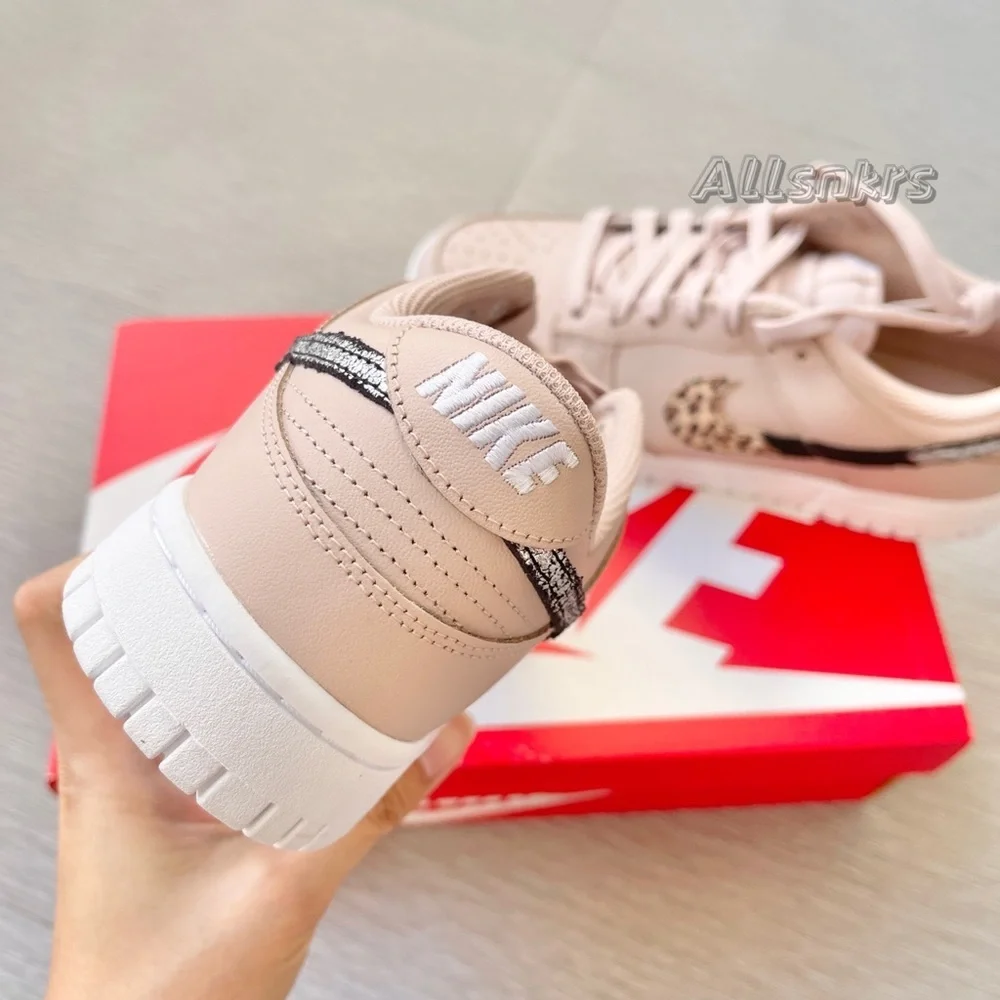 Nike Dunk Low W Pink🐆 leopard swoosh - Picture 5 of 7